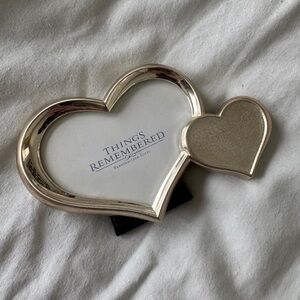 Silver Heart-Shaped Double Photo Frame